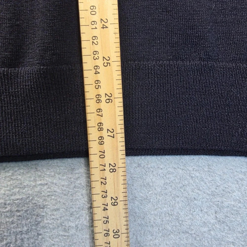 Banana Republic Merino Wool Sweater‎ Mens XL Navy Yellow Striped V Neck